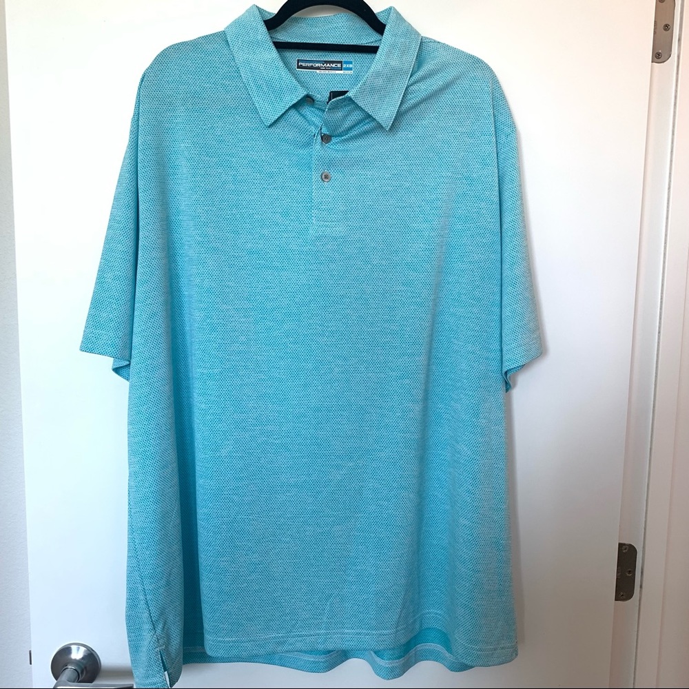 NWT Roundtree & Yorke Light Blue, Blue & White Polo 2XB Big & Tall